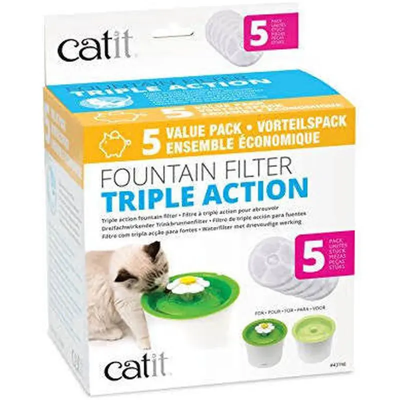 Hagen Catit 2.0 Triple Action Water Softener 5pk 43746