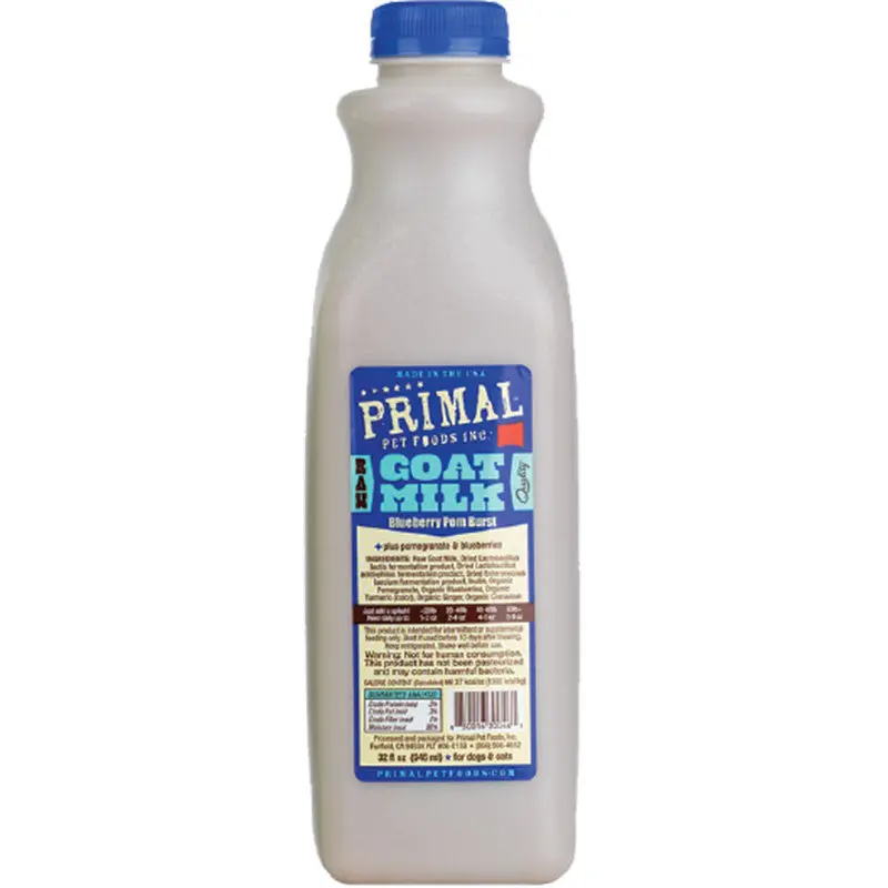 Primal Dog Cat Frozen Goat Milk Blueberry 1  Quart SD-5