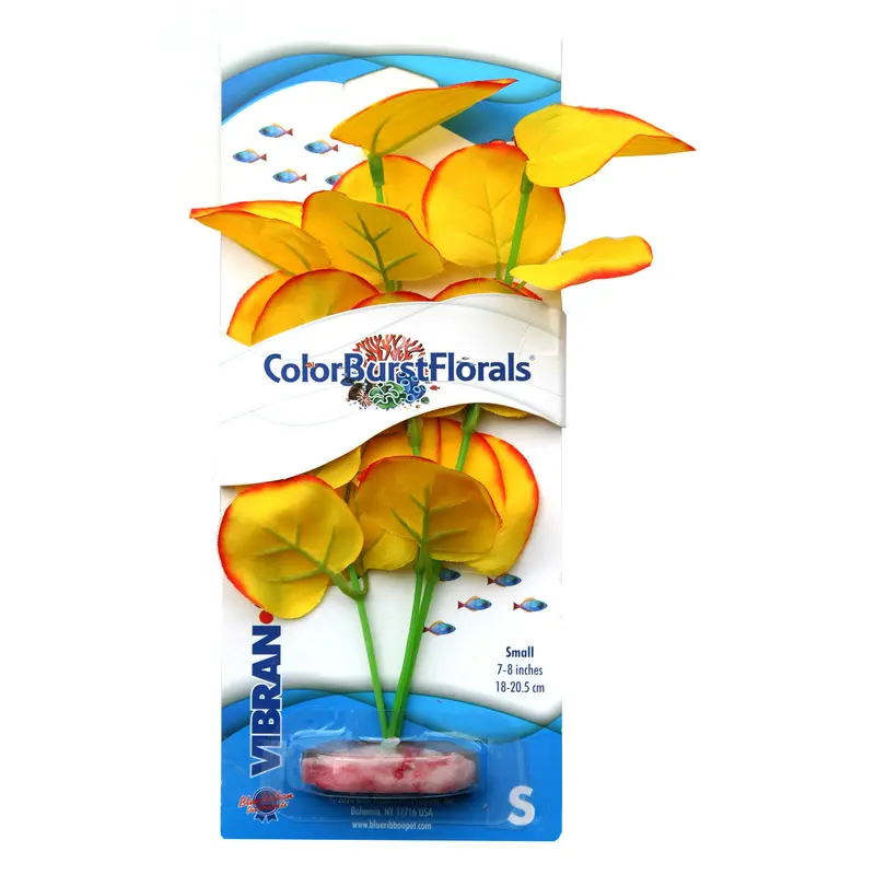 Blue Ribbon Colorburst Florals Broad Lily Leaf Aquarium Plant Yellow SM