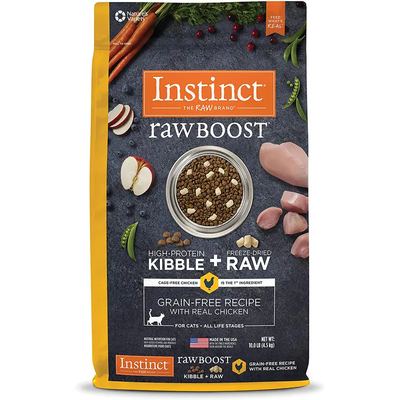 Instinct Raw Boost Raw + Kibble Dry Cat Food - Real Chicken - 10lb Bag