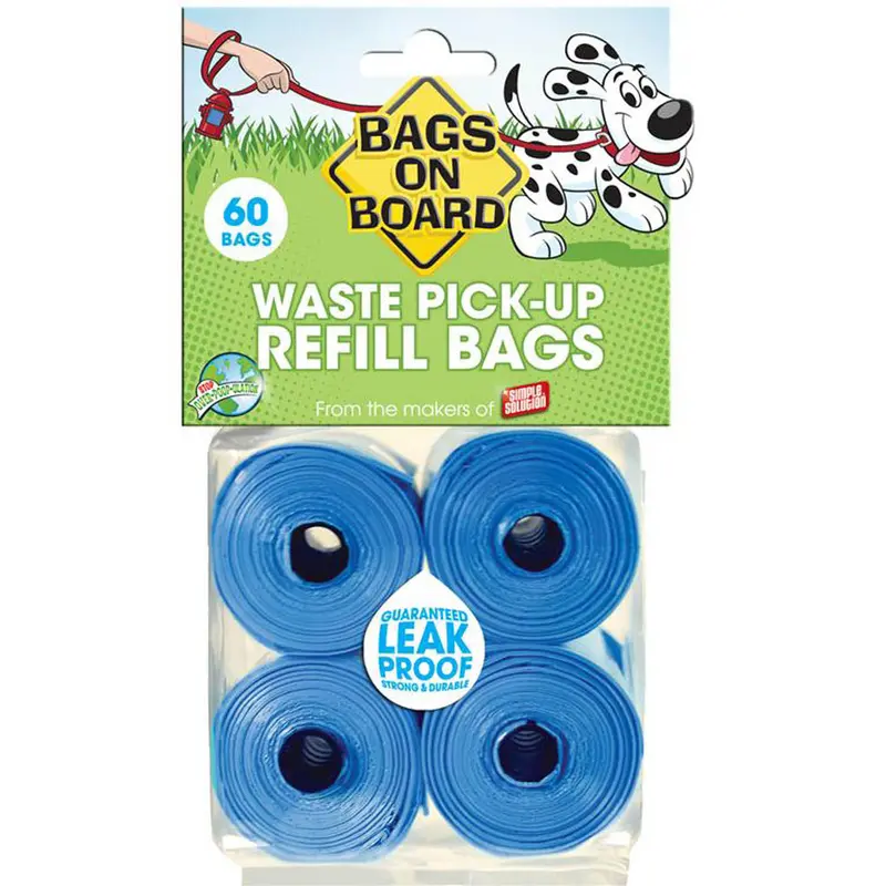 Bags on Board Waste Pick-up Bags Refill Blue 60 Count