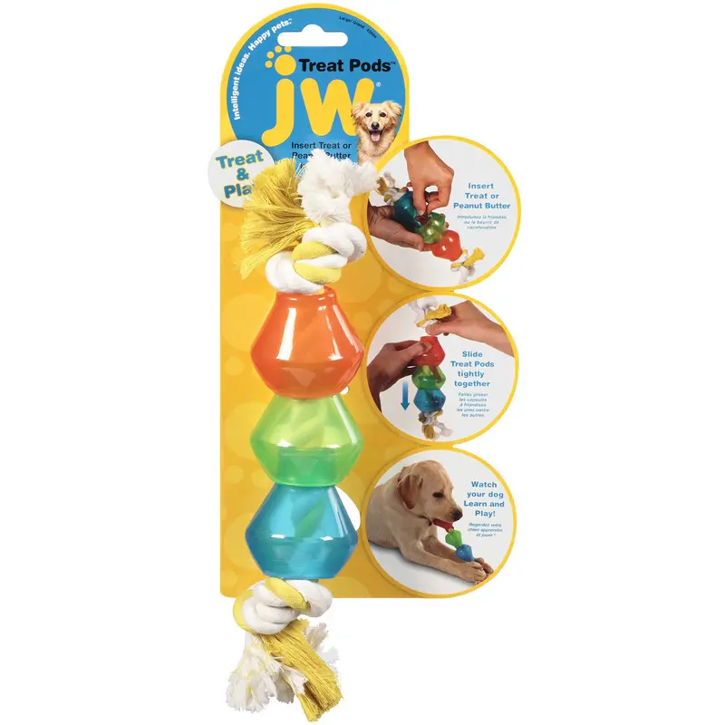 JW Pet Treat Pod Rope Dog Toy SM