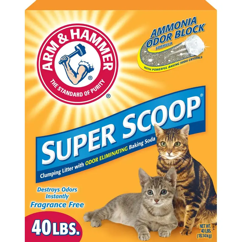 Arm & Hammer Super Scoop Clumping Unscented Cat Litter 40 lb