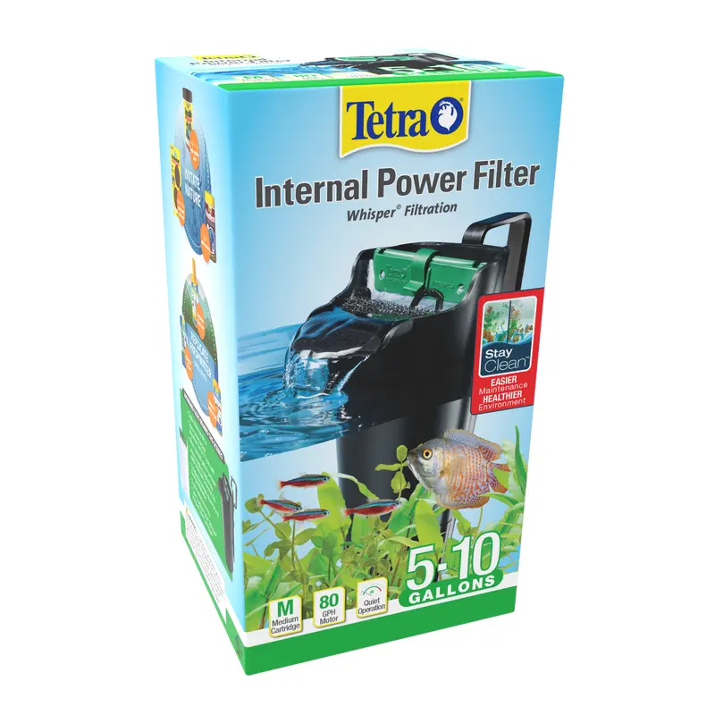 Tetra Whisper 10i Internal Power Filter with Bio-Scrubber Black