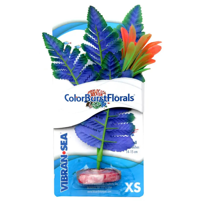 Blue Ribbon Colorburst Florals Butterfly Sword Aquarium Plant Blue XS