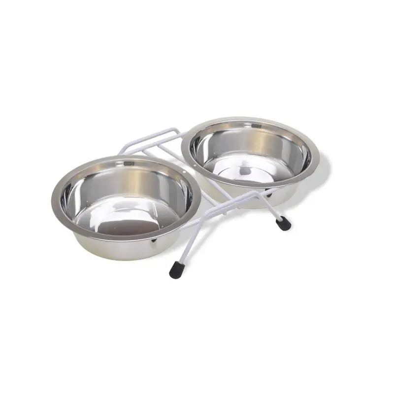 Van Ness Plastics Stainless Steel Double Dish w/Wire Rack Silver 16oz