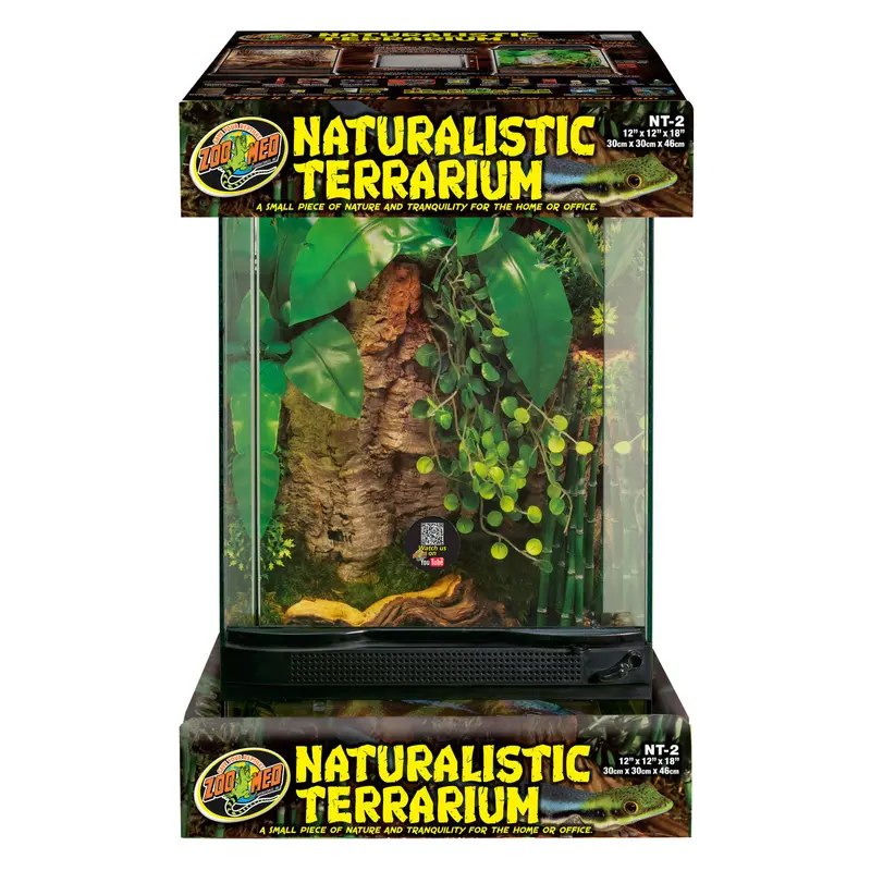 Zoo Med Naturalistic Terrarium Black, Clear 12 in x 12 in x 18 in
