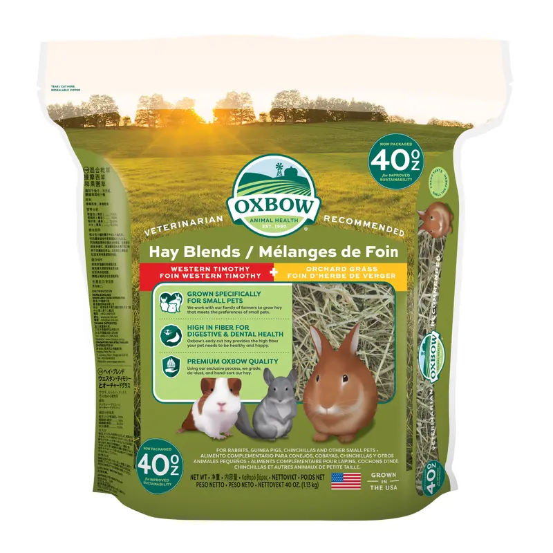 Oxbow Animal Health Hay Blends Western Timothy & Orchard Small Animal Treat 40oz
