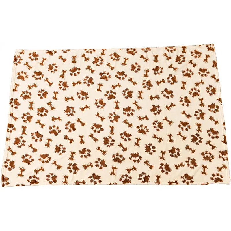 Spot Snuggler Bones/Paws Print Blanket Cream 40 in x 60 in