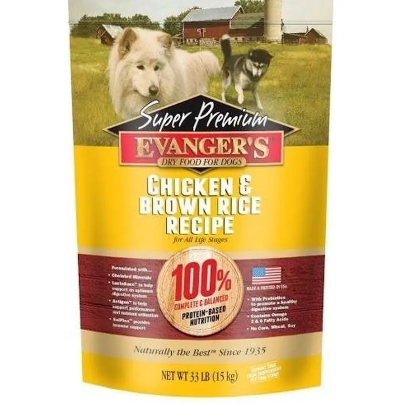 Evangers Super Premium Chicken With Brown Rice Dry Dog Food-33-lb-