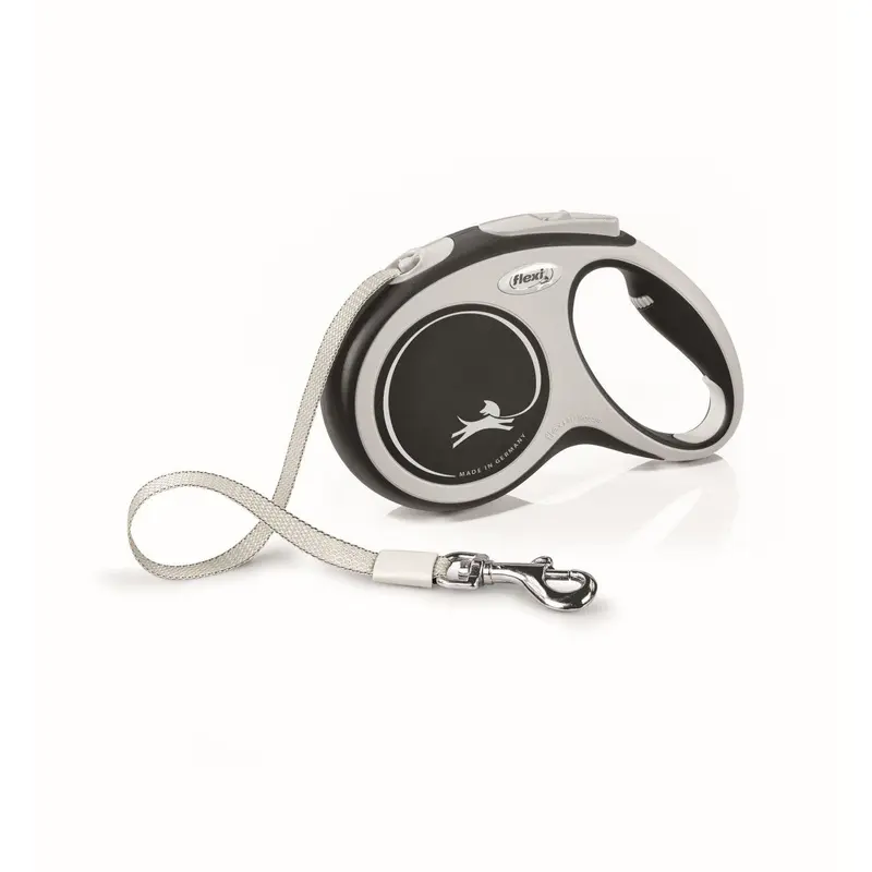 Flexi New Comfort Retractable Tape Dog Leash Grey 16ft MD up to 55lb