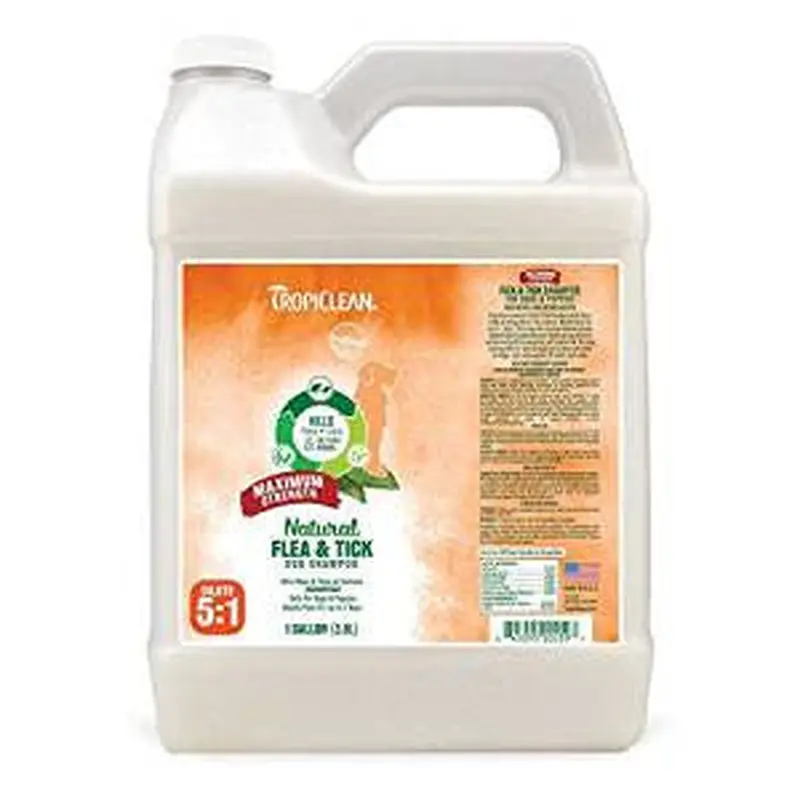 TropiClean Natural Flea and Tick Shampoo Maximum Strength Gallon 1GAL 