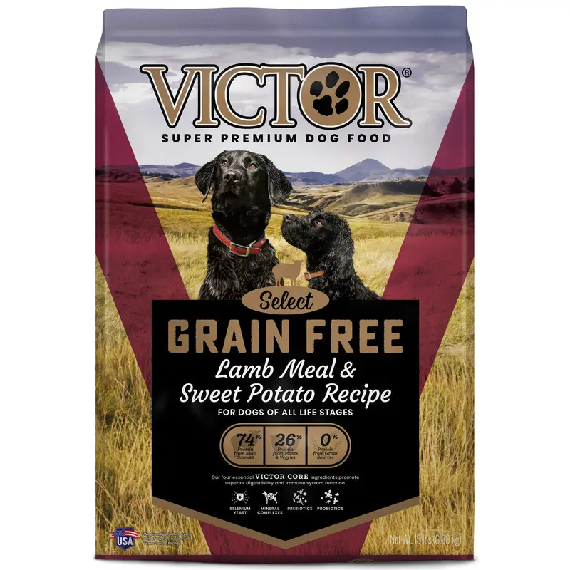Victor Super Premium Dog Food Select Grain Free Dry Dog Food Lamb Meal 15lb