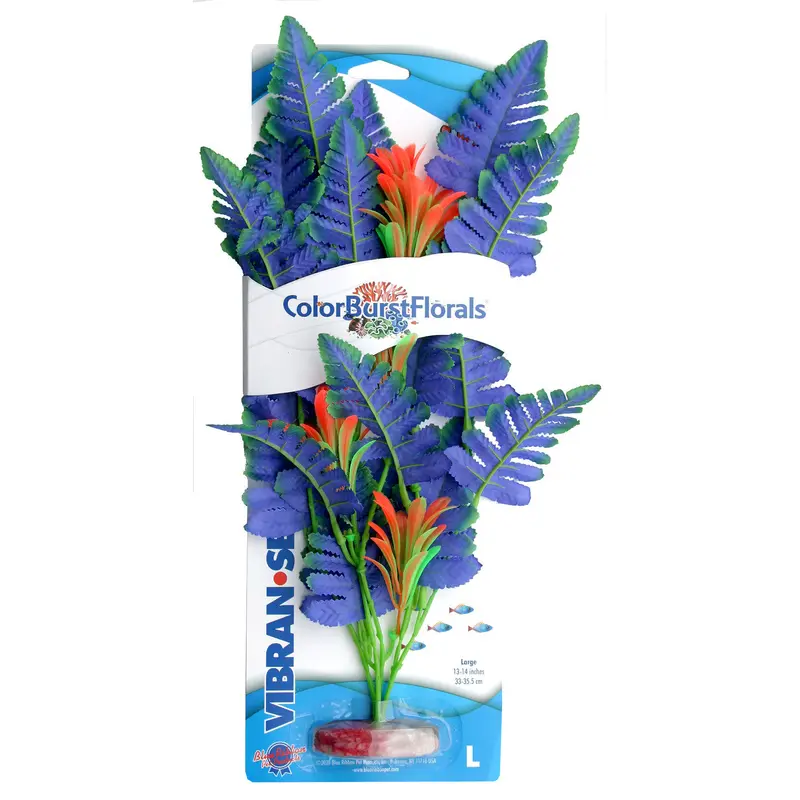 Blue Ribbon Colorburst Florals Butterfly Sword Aquarium Plant Blue LG