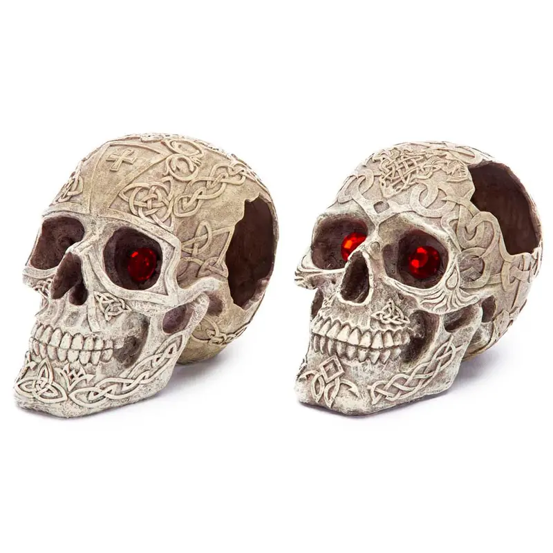 Penn-Plax Skull Gazer Aquarium Ornament Celtic & Tribal 5.5 in 2 pack