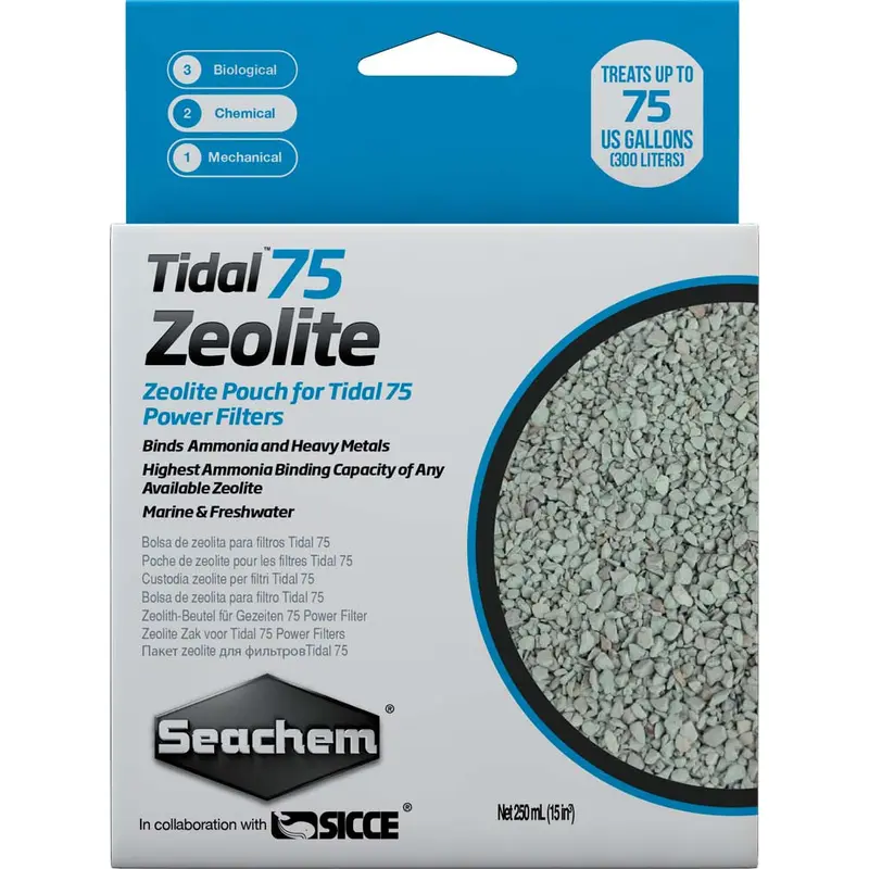 Seachem Tidal Zeolite Ammonia and Heavy Metals Binding Media 250 ml