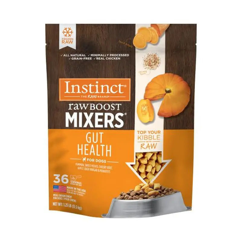 Instinct Frozen Raw Boost Mixers GF Gut Health Recipe Dog Food Topper 1.25 lb SD-5