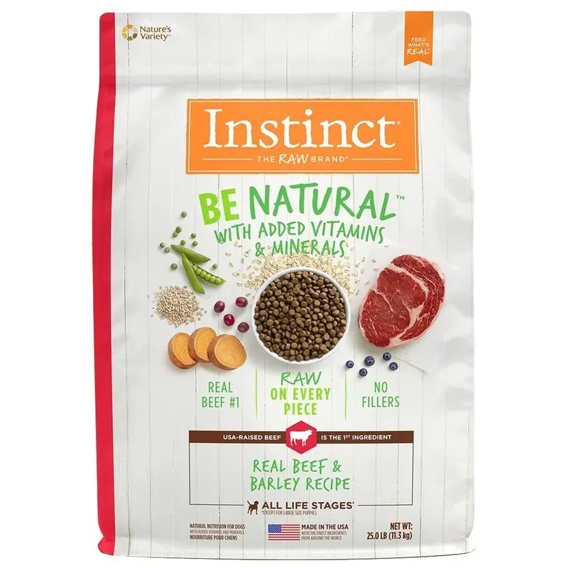 Nature's Variety Instinct Be Natural Beef & Barley Recipe Dry Dog Food-25-lb-