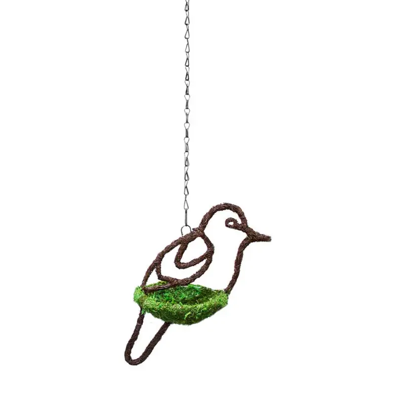 Supermoss Woven Dove Bird Feeder Vibrant Green 7 in