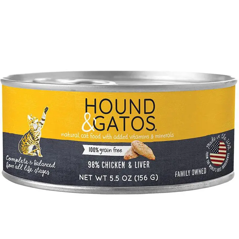 Hound & Gatos Cat Grain Free Chicken Chicken Liver 5.5oz 24 Pack 