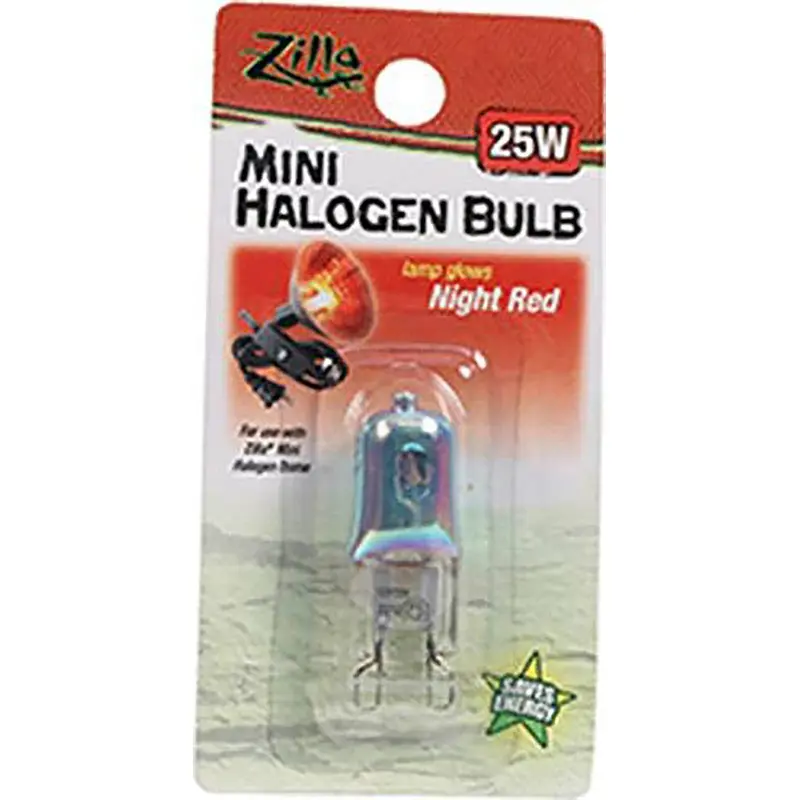 Zilla Light & Heat Mini Halogen Bulbs Night Red 25 Watts