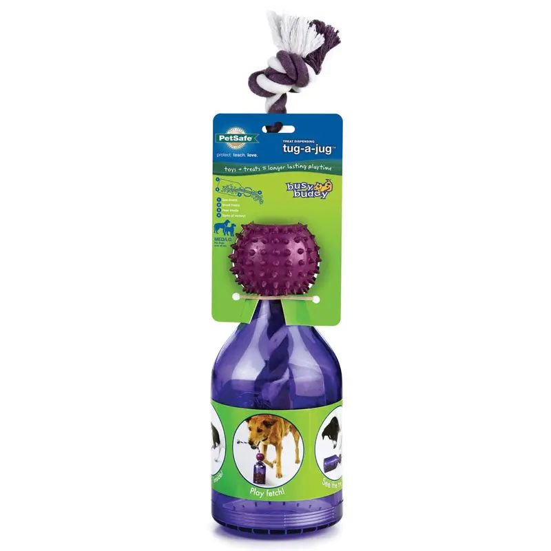 Busy Buddy Tug-a-Jug Dog Toy Purple MD/LG