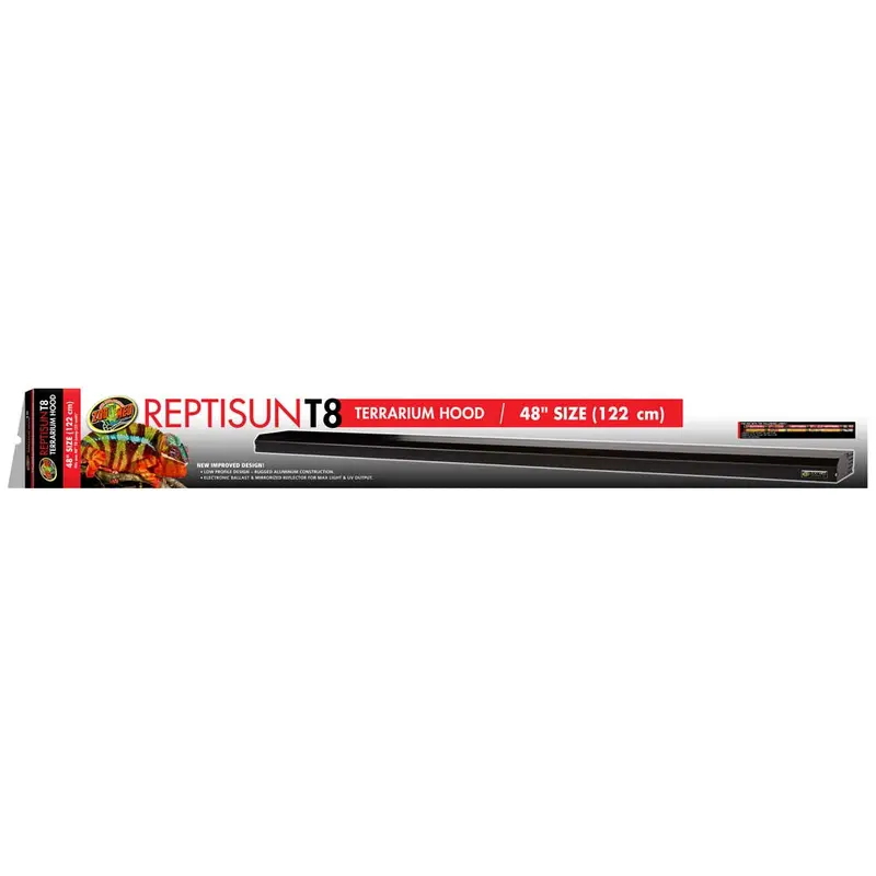 Zoo Med ReptiSun T8 Terrarium Hood Hood Only Black 48 in