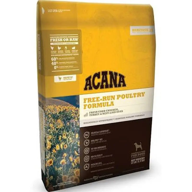 Acana Heritage Free Run Poultry Formula Grain Free Dry Dog Food-13-lb-