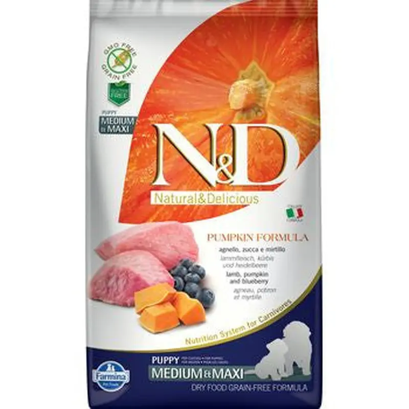 Farmina N&d Grain-free Pumpkin Lamb & Blueberry Puppy Medium & Maxi 5.5lb 