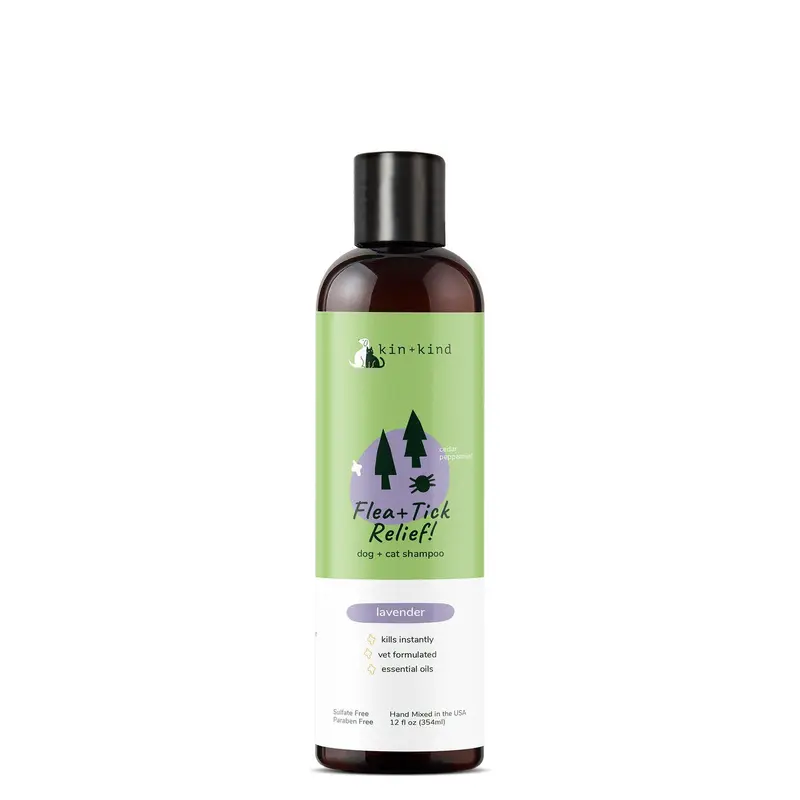 Lavender Natural Flea & Tick Plant-Based Shampoo for Dogs & Cats 12 oz