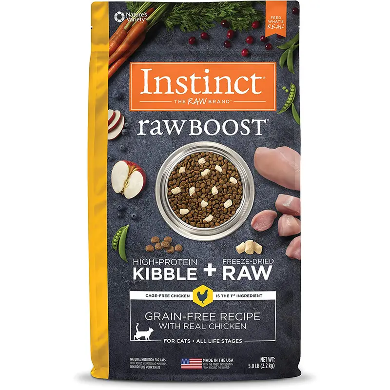 Instinct Raw Boost Raw + Kibble Dry Cat Food - Real Chicken - 5lb Bag