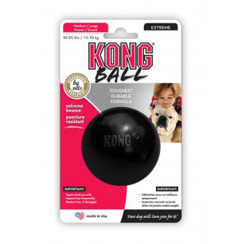 KONG Extreme Ball Dog Toy Black MD/LG
