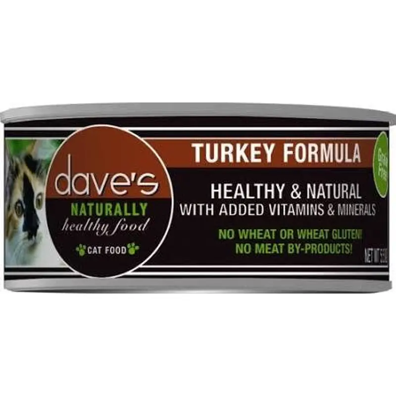 Dave's Pet Food Cat Naturally Healthy Turkey 5.5oz 