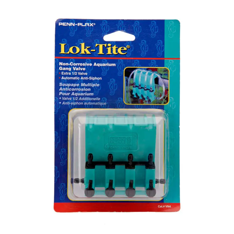 Penn-Plax Plastic Valve for Aquarium Pumps 4-Gang Green, Black