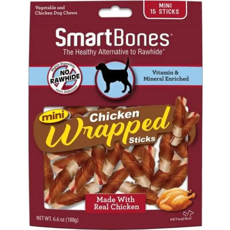 SmartBones Chicken Wrap Mini Sticks Chicken 15 Pk 