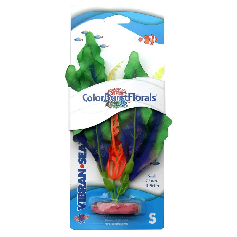 Blue Ribbon Colorburst Florals Waffle Leaf Aquarium Plant Green SM