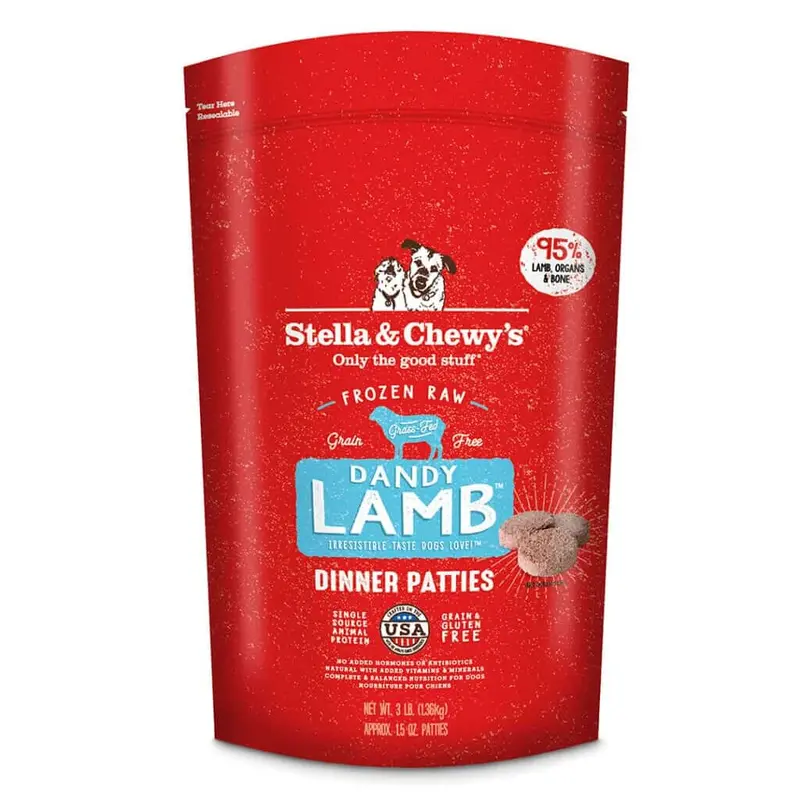 Stella & Chewy's Dandy Lamb Frozen Dinner Patties Raw Dog Food 6lb