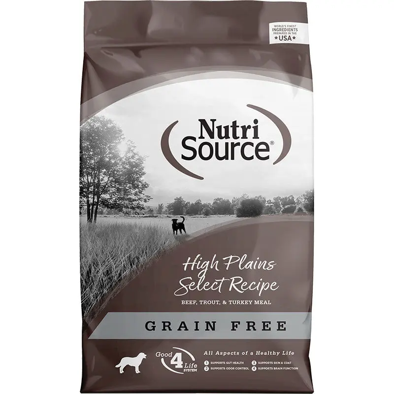 NutriSource High Plains Select Dog Food Made with Beef & Trout 5lb 