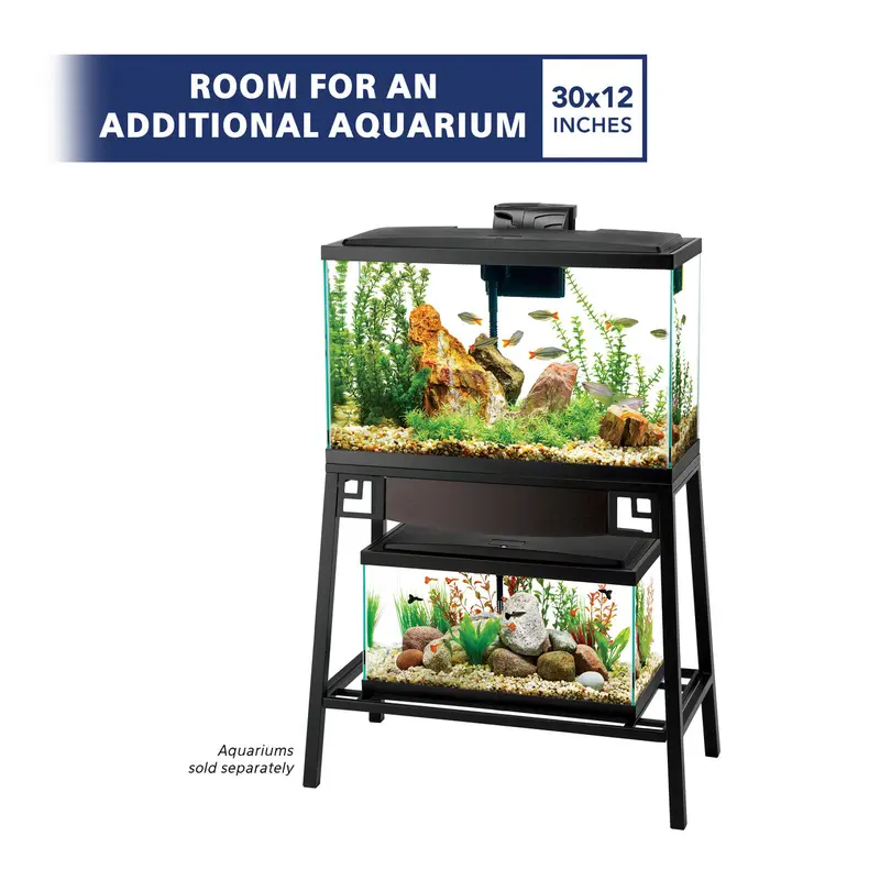 Aqueon Forge Metal Aquarium Stands Black/Brown 30 x 12 Inches