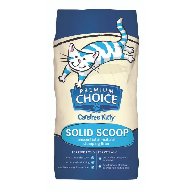 Premium Choice Litter Carefree Kitty Unscented All Natural Scoop Cat Litter 40 lb