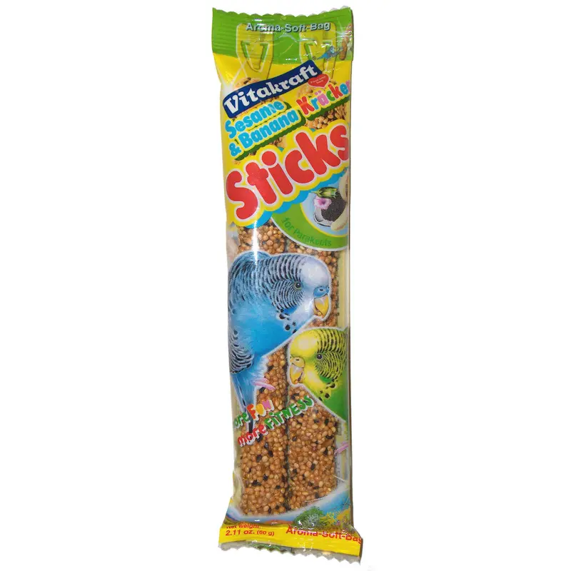 Vitakraft Crunch Sticks Sesame & Banana Flavor Parakeet Treat 2.11 oz 2 Count
