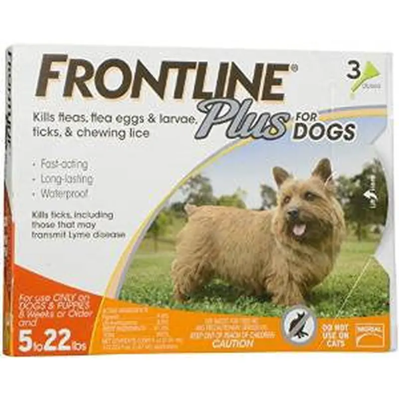 Frontline Plus Yellow Flea And Tick Treatment For Dogs 0-22 lb. 3 Month Supply 