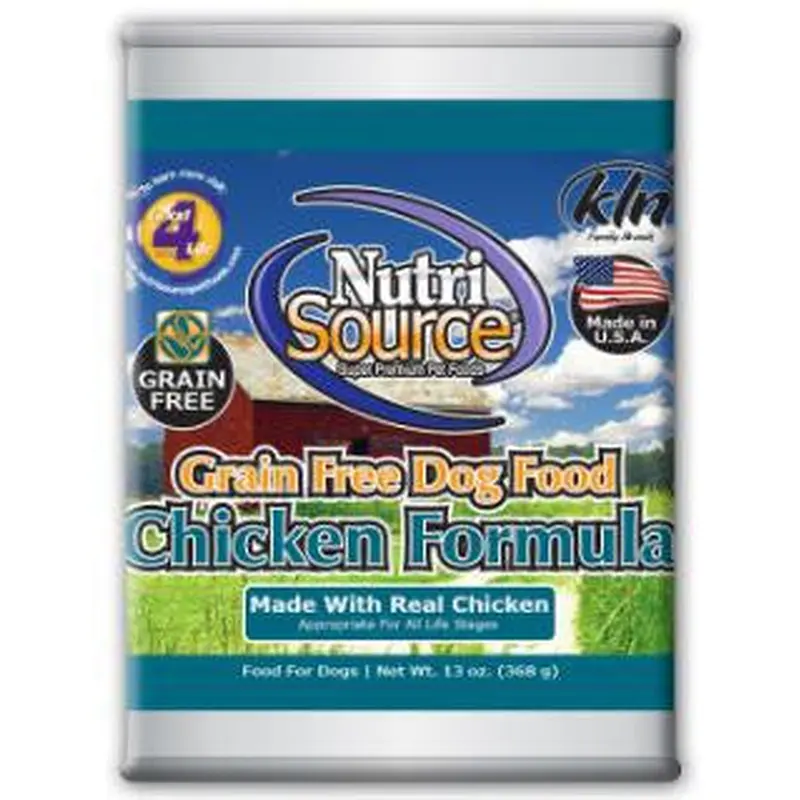 Nutri Source Grain Free Chicken Can Dog Food 12/13Z 