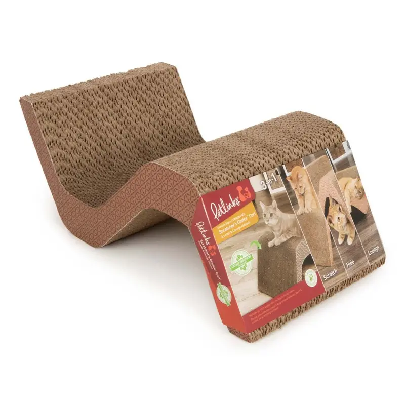 Petlinks Scratcher's Choice Curl Corrugate Cat Scratcher With Infused Catnip