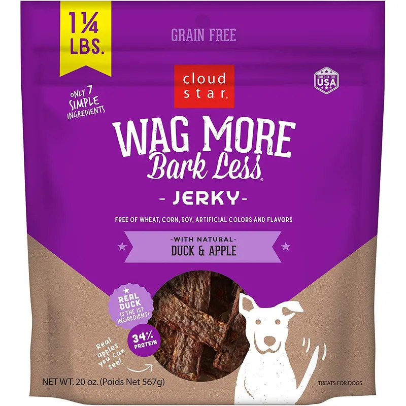 Wagmore Dog Jerky Grain Free Duck Apple 20oz