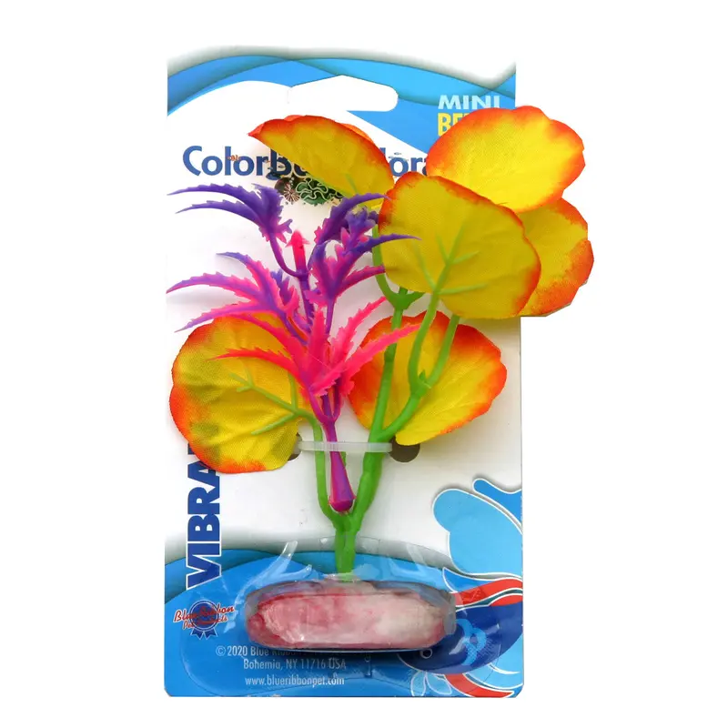 Blue Ribbon Colorburst Florals Broad Lily Leaf Aquarium Plant Yellow Mini