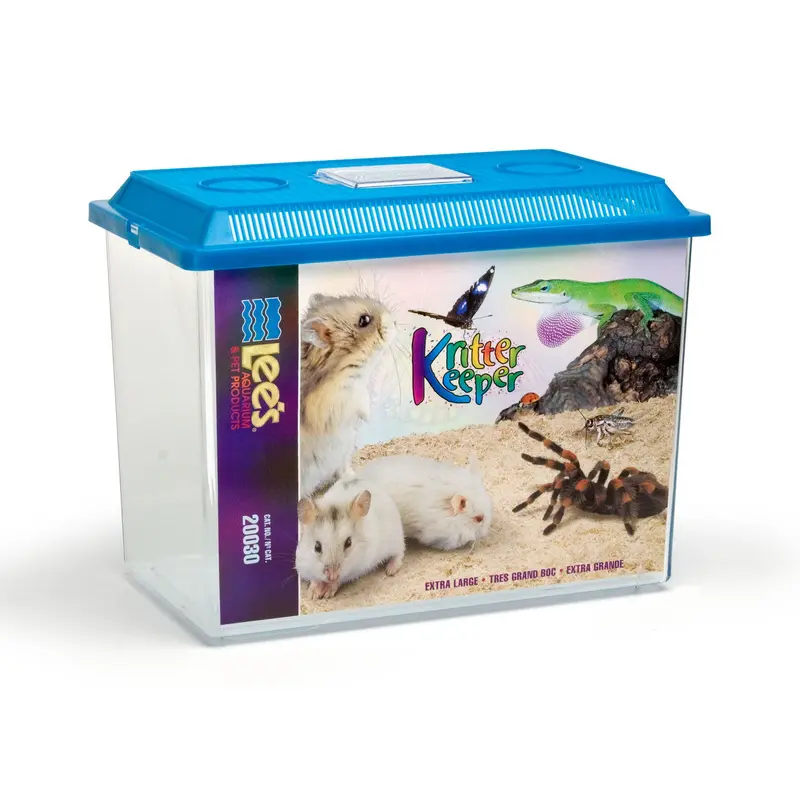 Lees Rectangle Kritter Keeper with Lid Label Assorted 5.9gal XL