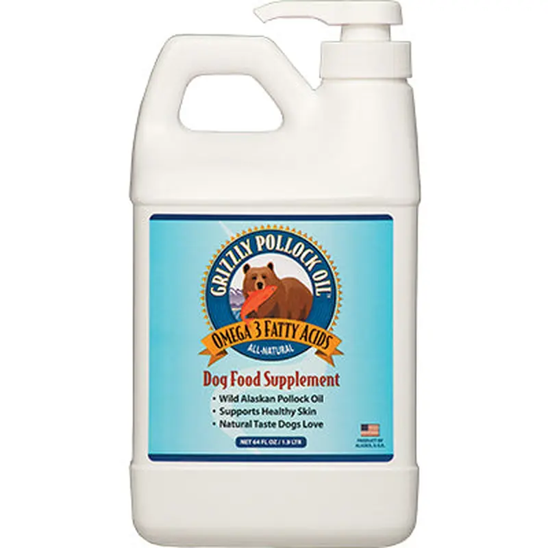 Grizzly Pollock Oil For Dogs-64 Oz Bottle-