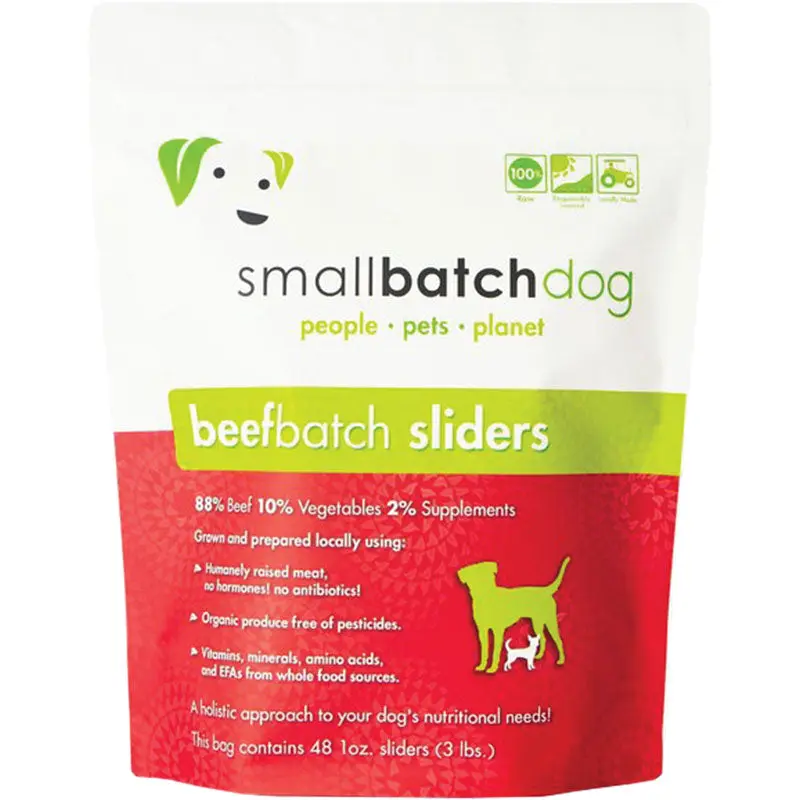 Small Batch Dog Frozen Beef Sliders 3lb 