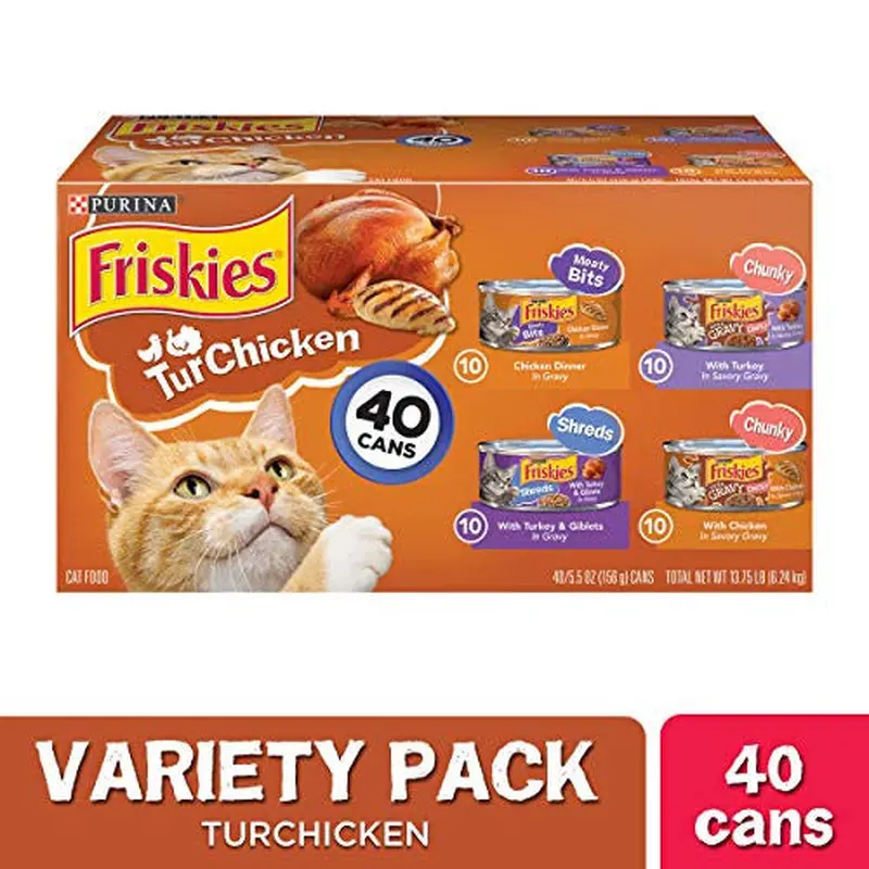 Purina Friskies TurChicken Wet Cat Food Variety Pack 40/5.5oz 